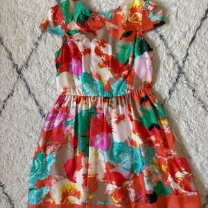 Ali Ro Blue and Red Ruffled Smocked Sundress